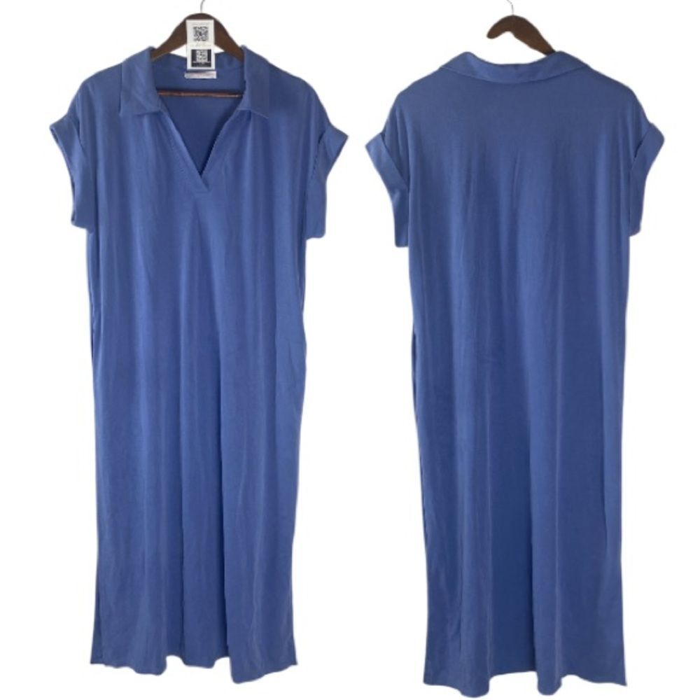 House of JOR Blue V-Neck Maxi Dress